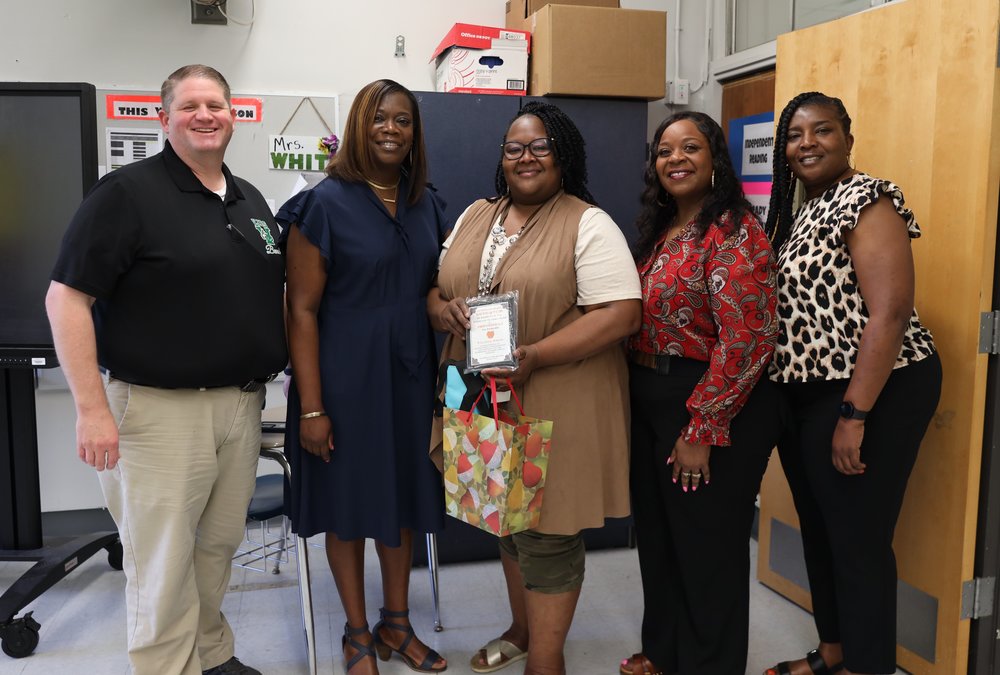 Vicksburg Junior High School's Yolanda White is Rookie of the Month for April 2023. Vicksburg